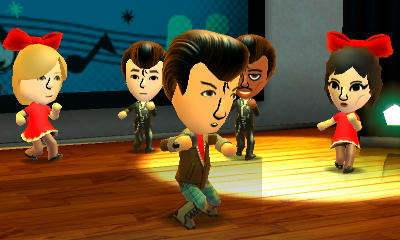 Elvis performing as a mii